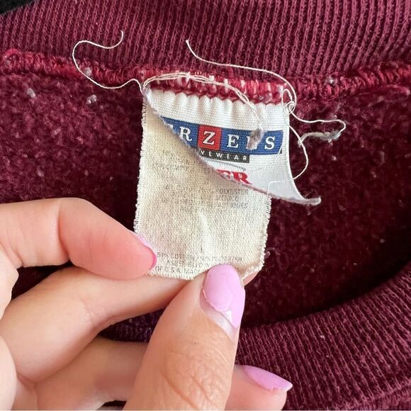 ✨Jerzees Maroon Estes Park Colorado Floral Embroidered Crewneck Sweatshirt Large - Picture 6 of 10